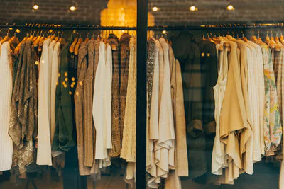 Designer clothes in a brick-and-mortar store