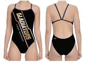 Linda Marquez High School 2019 Swim Team Custom Women's Open Back Thin Strap Swimsuit