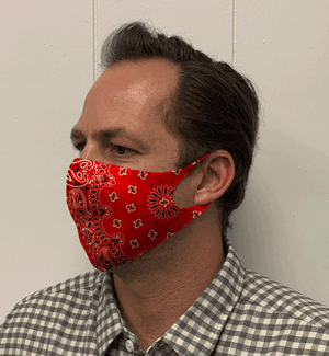 Red Paisley Bandana Olson Face Mask