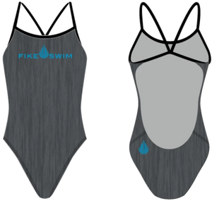 Fike Custom Blue Open Back Swim Suit