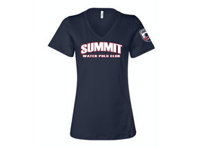 Summit Water Polo Club Custom Navy Women's V-Neck T-Shirt